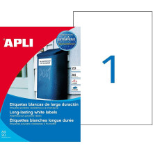 Etichetta in poliestere - APLI - 21x297 mm - Resistenza all'umidità - Angoli diritti - Compatibile laser