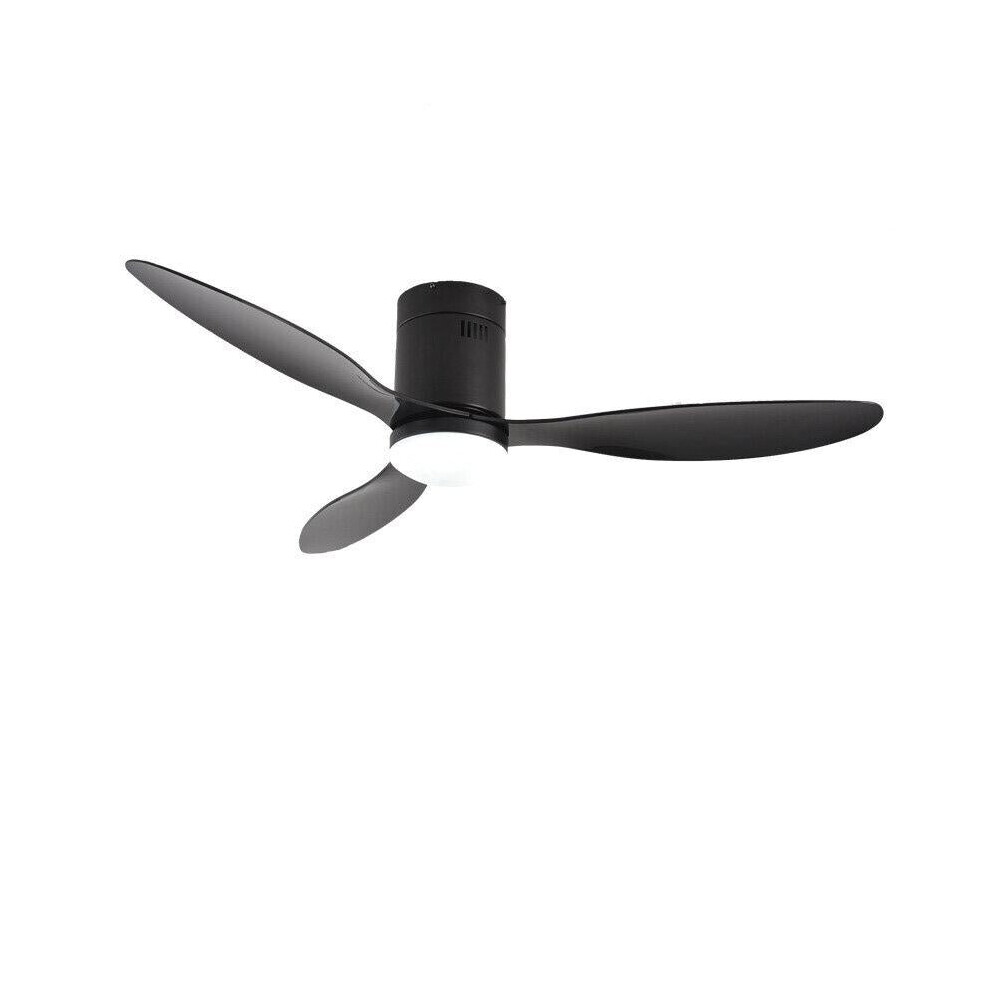 (Black, 52inch) Decorative DC Ceiling Fan with Remote Control Simple Fan Light Ventilador for Living Room Restaurant Bedroom Study Hotel