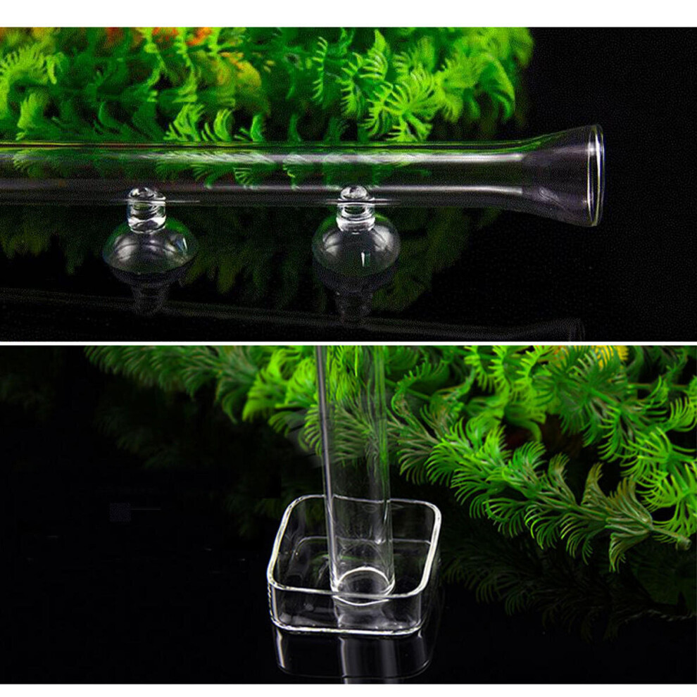 (200mm) 20-45cm Aquarium Shrimp Glass Feeding Tube Food Feeder Fish Tank Suction Cup