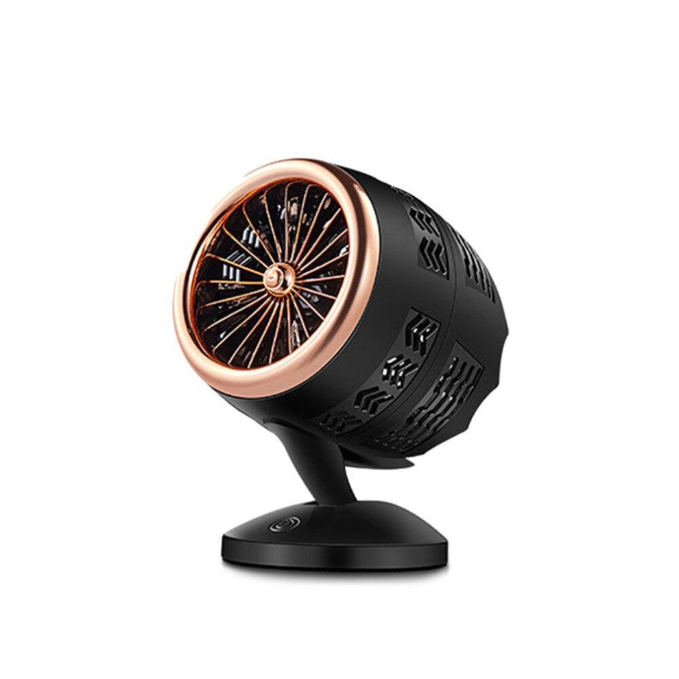 (Gold) USB Creative Hawkeye Turbo Fan Mini Fan Double-blade Fan Air Cooler Two Speed Control Cooling Fan