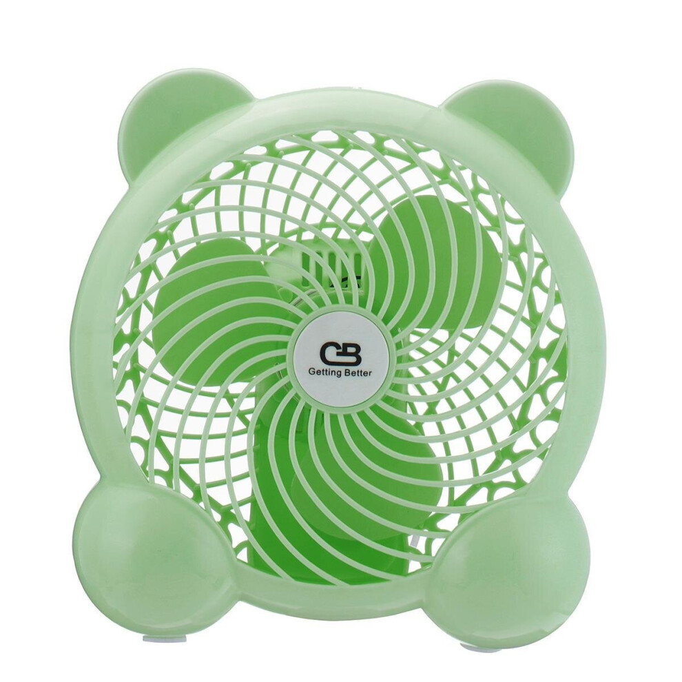 (Green) DC 5V USB Mini Desk Fan Quiet Cooling Fan Portable For Camping Travel