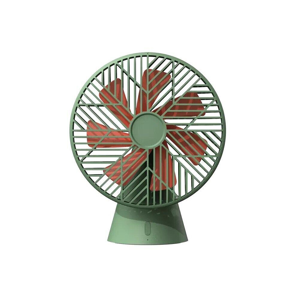 (Red) Desktop Strong Wind Circulating Air Fan from Stepless Adjustment Cooling Fan Low Noise 3 Speed Wind 4000mAh Battery Capacity