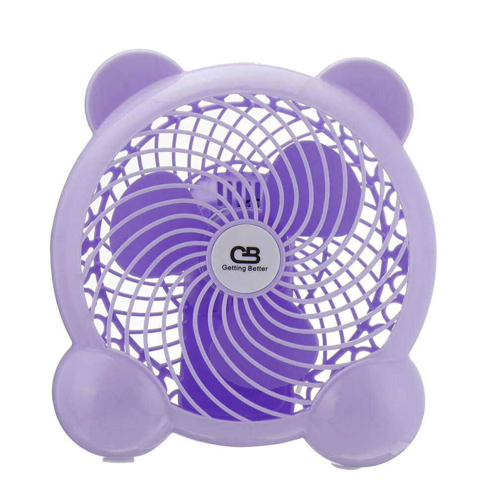 (Purple) DC 5V USB Mini Desk Fan Quiet Cooling Fan Portable For Camping Travel