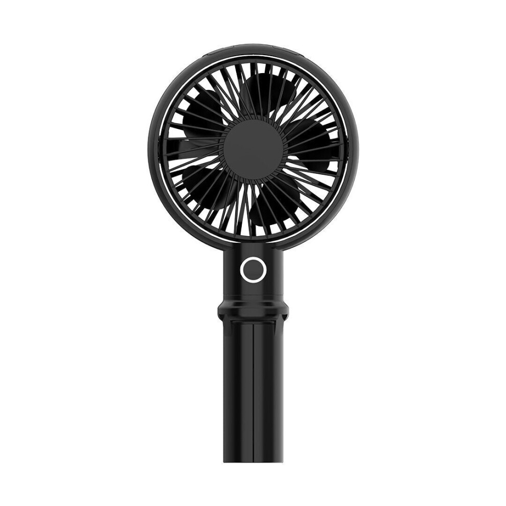 (Black) 2 In 1 USB Handheld Desktop Fan 40 Rotatable 3 Modes Wind Speed Frame Phone Holder Cooling Fan from