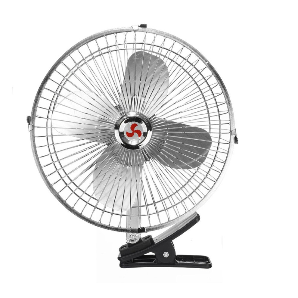 (10Inch) 2 In 1 12V Car Clip-On Fan Mini 2 Speed Cooler Low Noise Car Air Conditioner Desk Fan 3654659037299