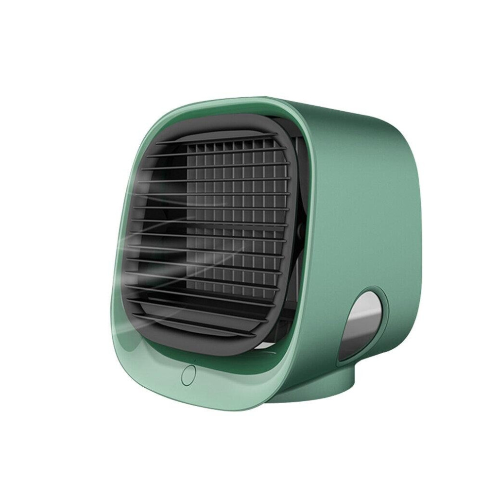 (Green) Portable Desktop Air Conditioner USB Mini Air Cooling Fan Three Mode 300ml Water Capacity for Office Home