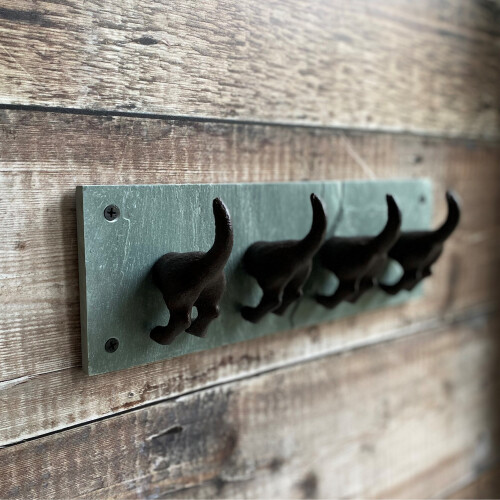 Selections Cast Iron and Slate Dog Tail Wall Hooks 2