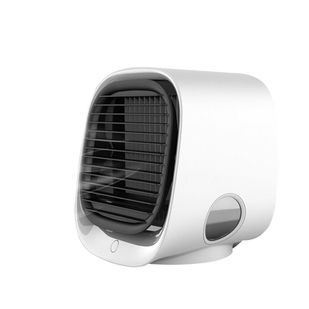 (White) Portable Desktop Air Conditioner USB Mini Air Cooling Fan Three Mode 300ml Water Capacity for Office Home