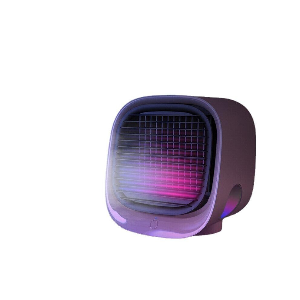 (Pink) Portable Desktop Air Conditioner USB Mini Air Cooling Fan Three Mode 300ml Water Capacity for Office Home