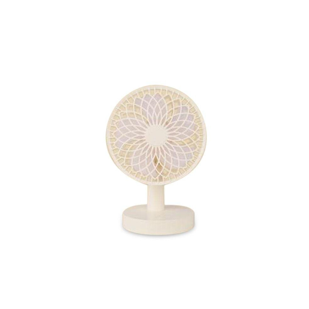 (White) Table Fan Mini Portable USB Charging Fan Low Noise Durable Life Natural Wind Lightweight Fan