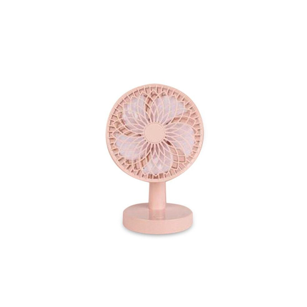 (Pink) Table Fan Mini Portable USB Charging Fan Low Noise Durable Life Natural Wind Lightweight Fan