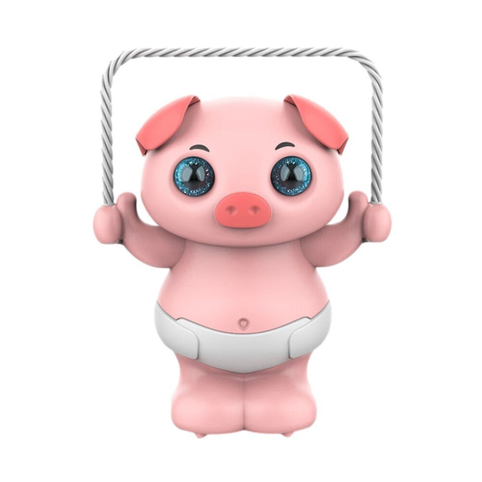 (Pink) Cute electric dancing pet voice control skip the piggy dog educational toy with light and music children's gift