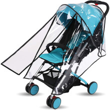 Pushchair Rain Cover Pram Wind Snow Cover Buggy Stroller Weather Shield Travel Accessories Universal Size Protect from Rain Cold Dust Water Clear EVA
