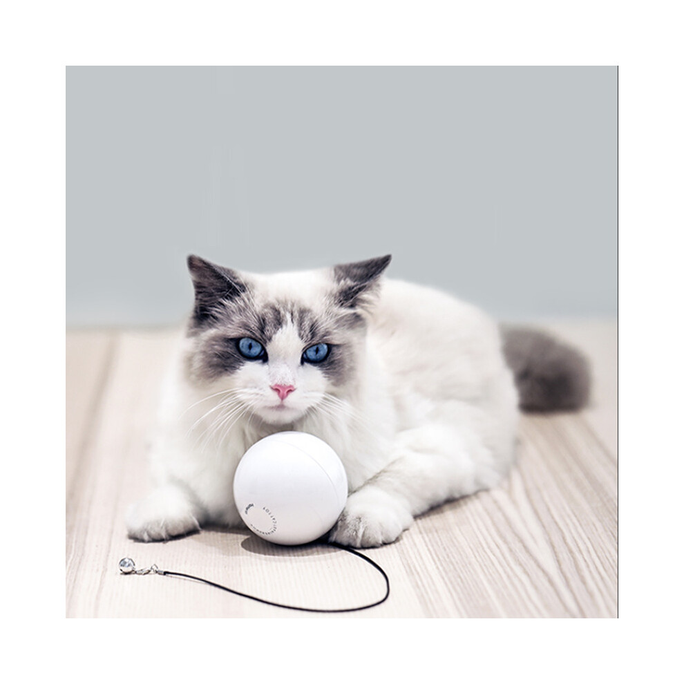 Smart Interactive Pet toxic 360 Degree Self Rotating Ball Toys with Bell Built-In Spinning Eye-Protection LED Cat Toy