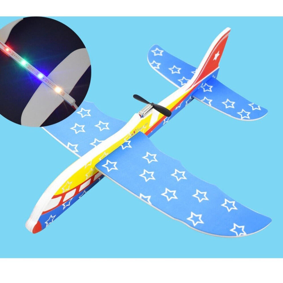 () Electric EPP Hand Throwing Foam Aircraft Rotary Airplane Model Plane Toy with LED Light