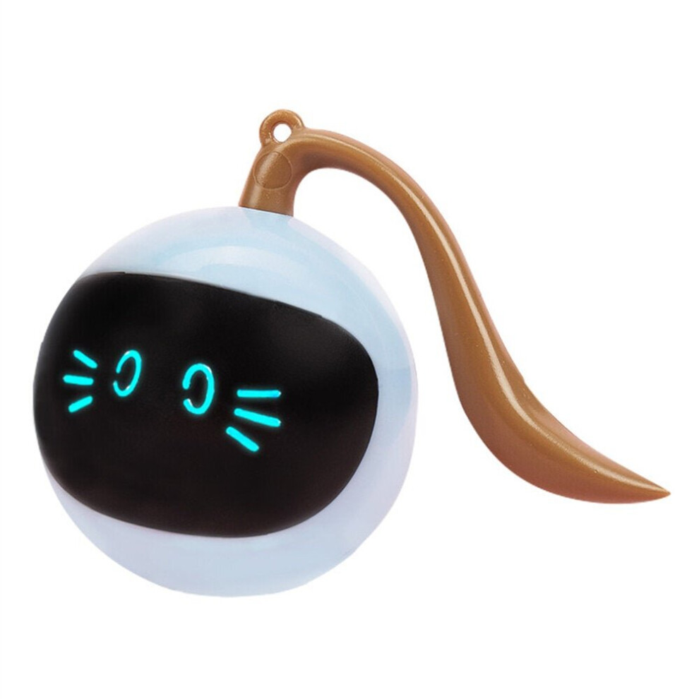 (Sky Blue) Cat Toys USB Charging Pet Balls 3 Minutes Standby Intelligent Escape Route Design for Cats