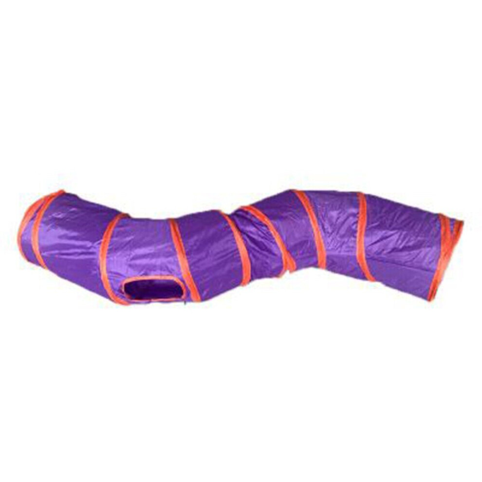 (Orange) Collapsible Cat Tunnel Interactive Rabbit Tunnel Toys Indoor Pet Toys Play Tunnels for Cats Kittens Rabbits Puppies Crinkle