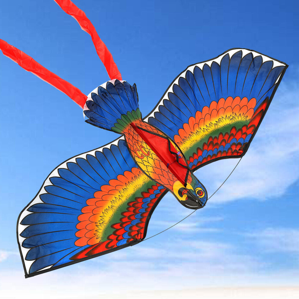 () Outdoor Beach Park Polyester Camping Flying Kite Bird Parrot Steady With String Spool For Adults Kids