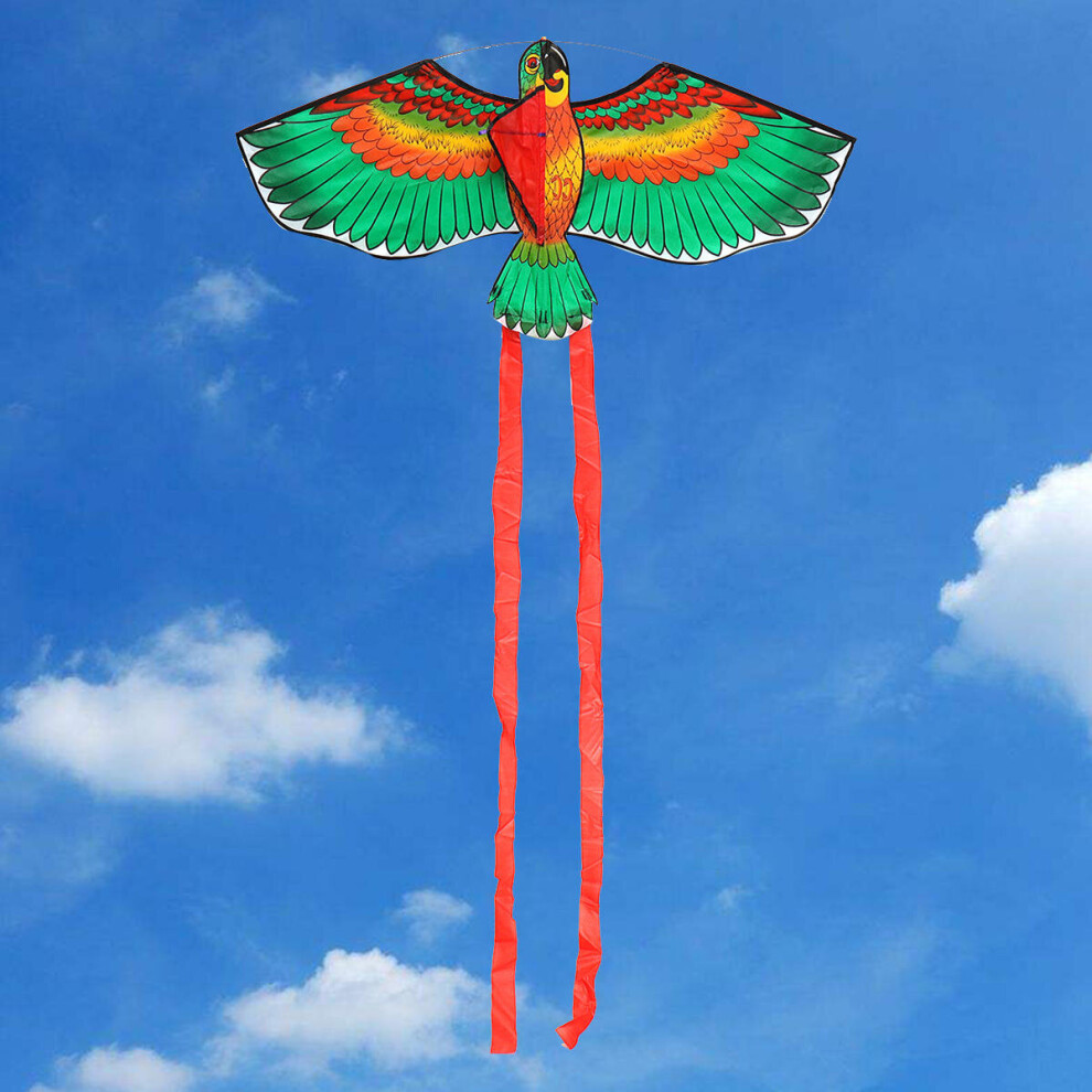 () Outdoor Beach Park Polyester Camping Flying Kite Bird Parrot Steady With String Spool For Adults Kids