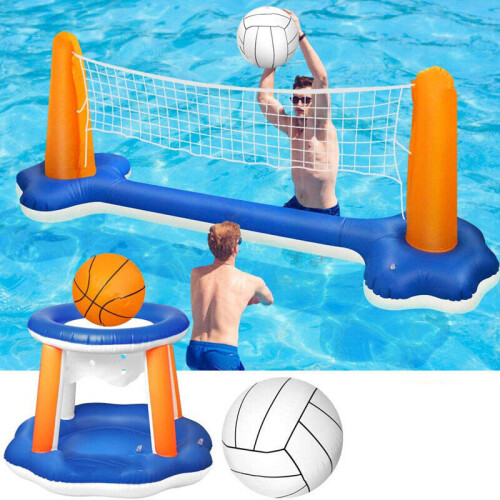 Inflatable Water Volleyball Net Basketball Hoop Basketball Volleyball