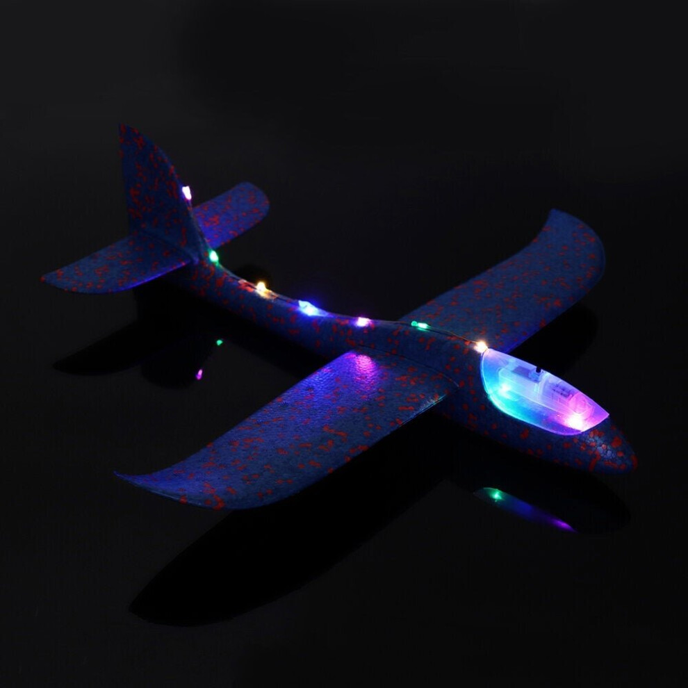 () 48cm 19'' Hand Launch Throwing Aircraft Airplane DIY Inertial EPP Plane Toy With LED Light