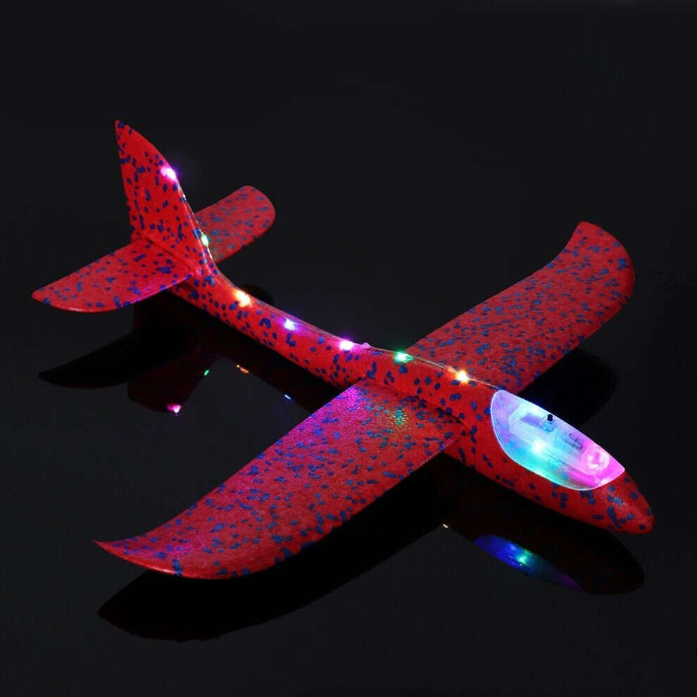 () 48cm 19'' Hand Launch Throwing Aircraft Airplane DIY Inertial EPP Plane Toy With LED Light