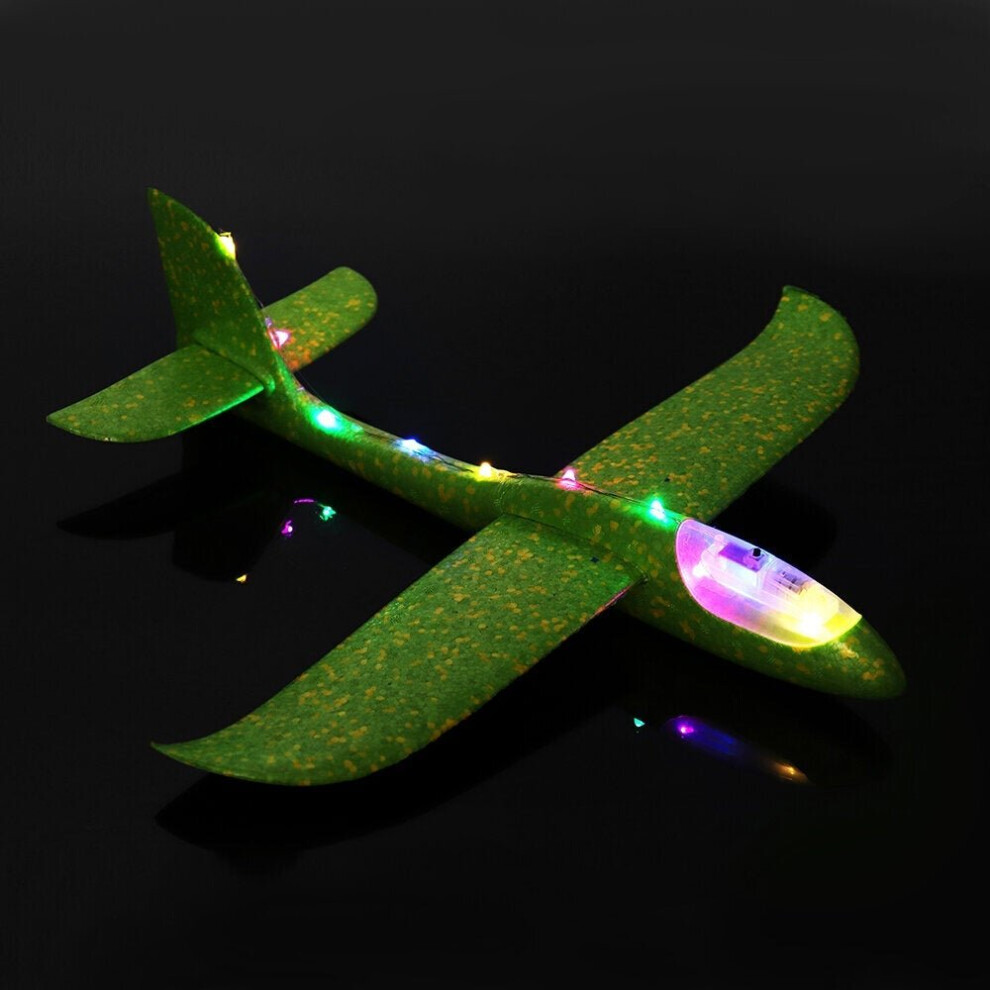 () 48cm 19'' Hand Launch Throwing Aircraft Airplane DIY Inertial EPP Plane Toy With LED Light