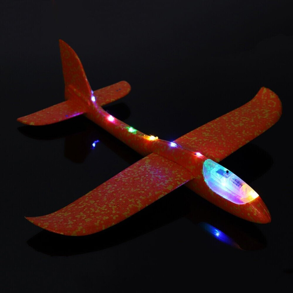 () 48cm 19'' Hand Launch Throwing Aircraft Airplane DIY Inertial EPP Plane Toy With LED Light