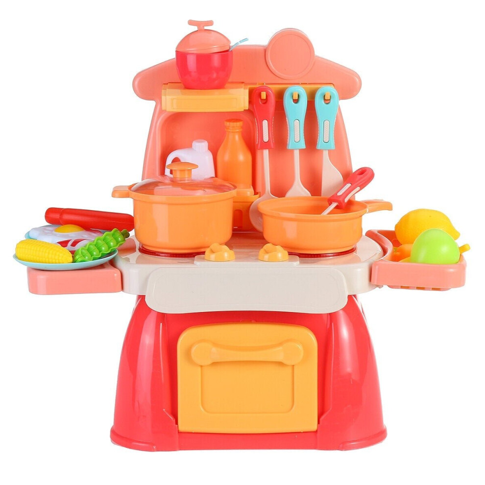 () Multi-style Simulation Spray Water Mini Kitchen Cooking Pretend Play House Puzzle Educational Toy Set with Sound Light Effect for Kids Gift