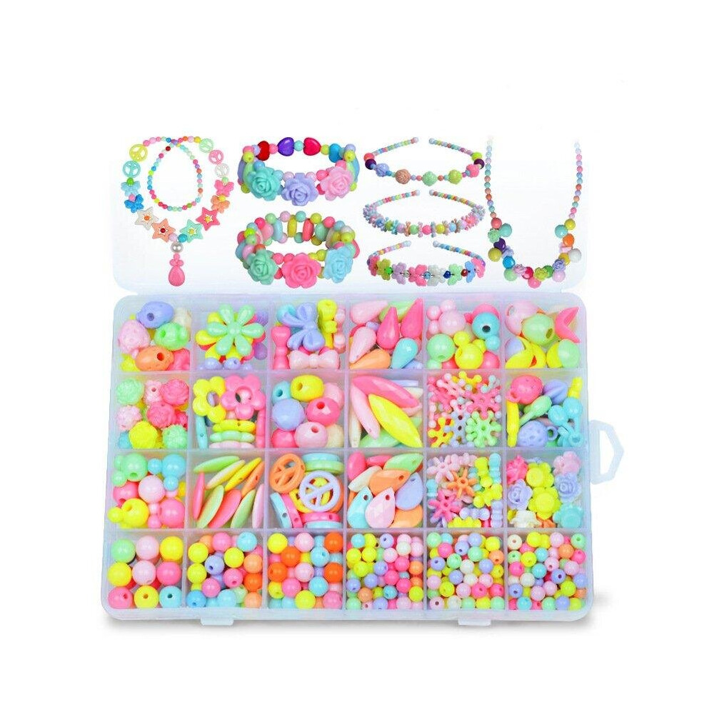 Pop-Arty DIY Beads Girl Necklace Bracelet Jewelry Set With Box Snap-Together Pop Jigsaw Puzzle Toy Gift