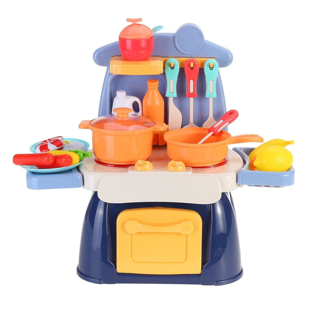 () Multi-style Simulation Spray Water Mini Kitchen Cooking Pretend Play House Puzzle Educational Toy Set with Sound Light Effect for Kids Gift