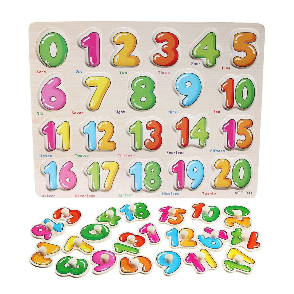 () Colorful Wooden Alphabet/Math/Number Jigsaw Puzzle Toy Intelligence Early Education Toys