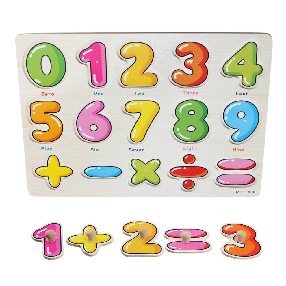 () Colorful Wooden Alphabet/Math/Number Jigsaw Puzzle Toy Intelligence Early Education Toys