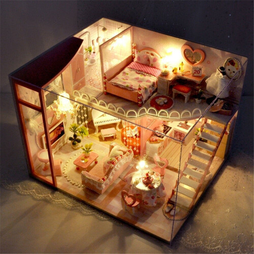 Dream Loft Edition DIY Doll House Hand Assembled Model Creative Gift With Dust Cover 2