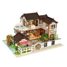 DIY Doll House Dream In Ancient Town With Cover Music Movement Gift Decor Toys