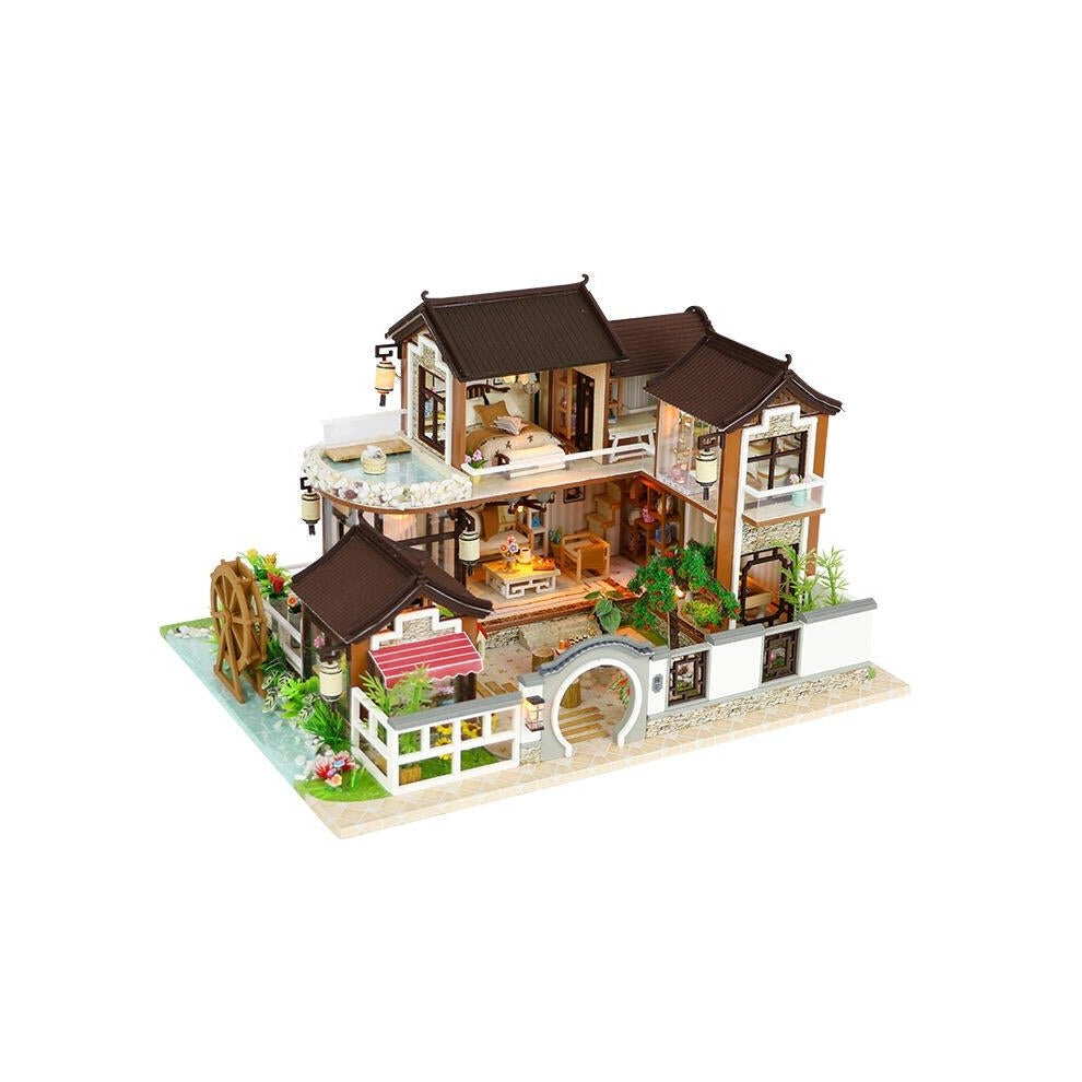 DIY Doll House Dream In Ancient Town With Cover Music Movement Gift Decor Toys