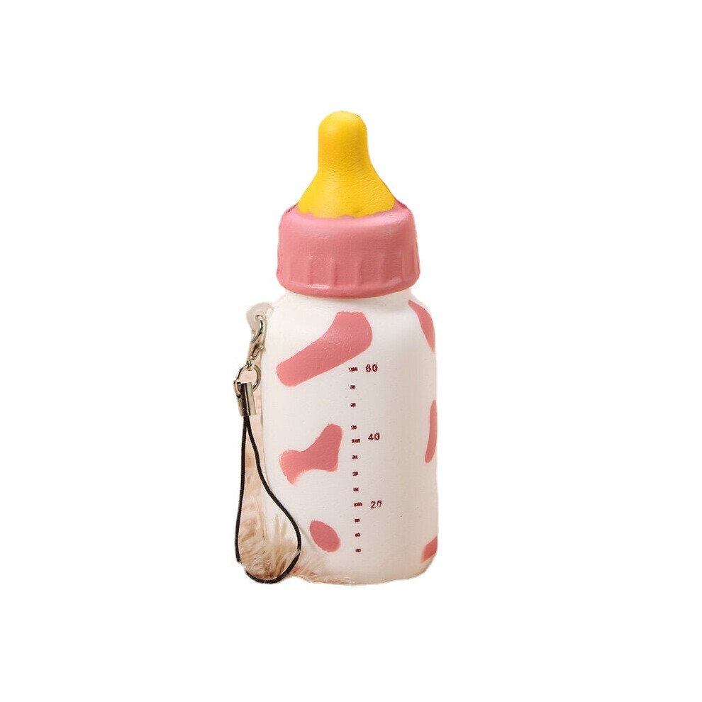 () Squishy Milk Nursing Bottle Toy Cute Kawaii Phone Bag Strap Pendant 10x4cm