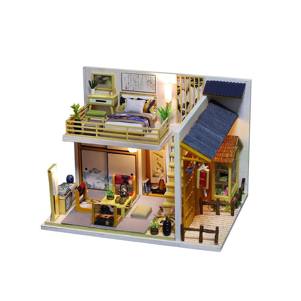 Japanese Plain Room Handmade DIY Cabin Doll House With Dust Cover Music Motor