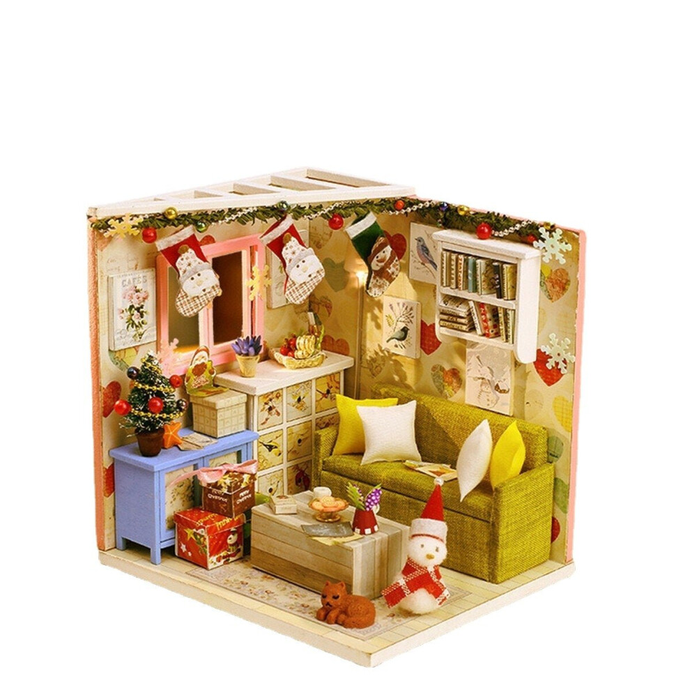 DIY Doll House House Handmade Assembled Educational Toy Art House Christmas Gift Creative Birthday Gift With Dust Cover And Furniture