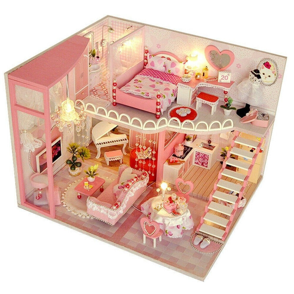 Dream Loft Edition DIY Doll House Hand Assembled Model Creative Gift With Dust Cover