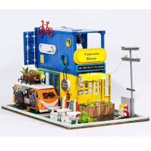Hello Summer DIY With Music Cover Light Wooden Doll House Gift Decor Collection Toys