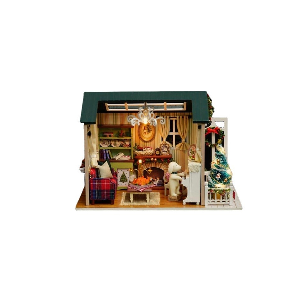 DIY Doll House Miniature Kit Collection Gift With Light