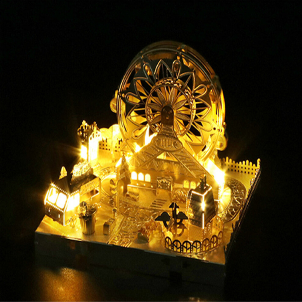 () 3D DIY Assembled Model Amusement Park Carousel Ferris Wheel Roller Coaster Puzzle Educational Toy model Building-image-OPC-P922JCS-NEW