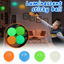 4PCS Luminous Balls High Bounce Glowing Stress Ball Sticky Wall Home Party Decoration Kids Gift Anxiety Toy Glow in the Dark