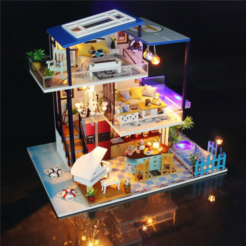 DIY Villa Miniature Doll House Model Cottage 2