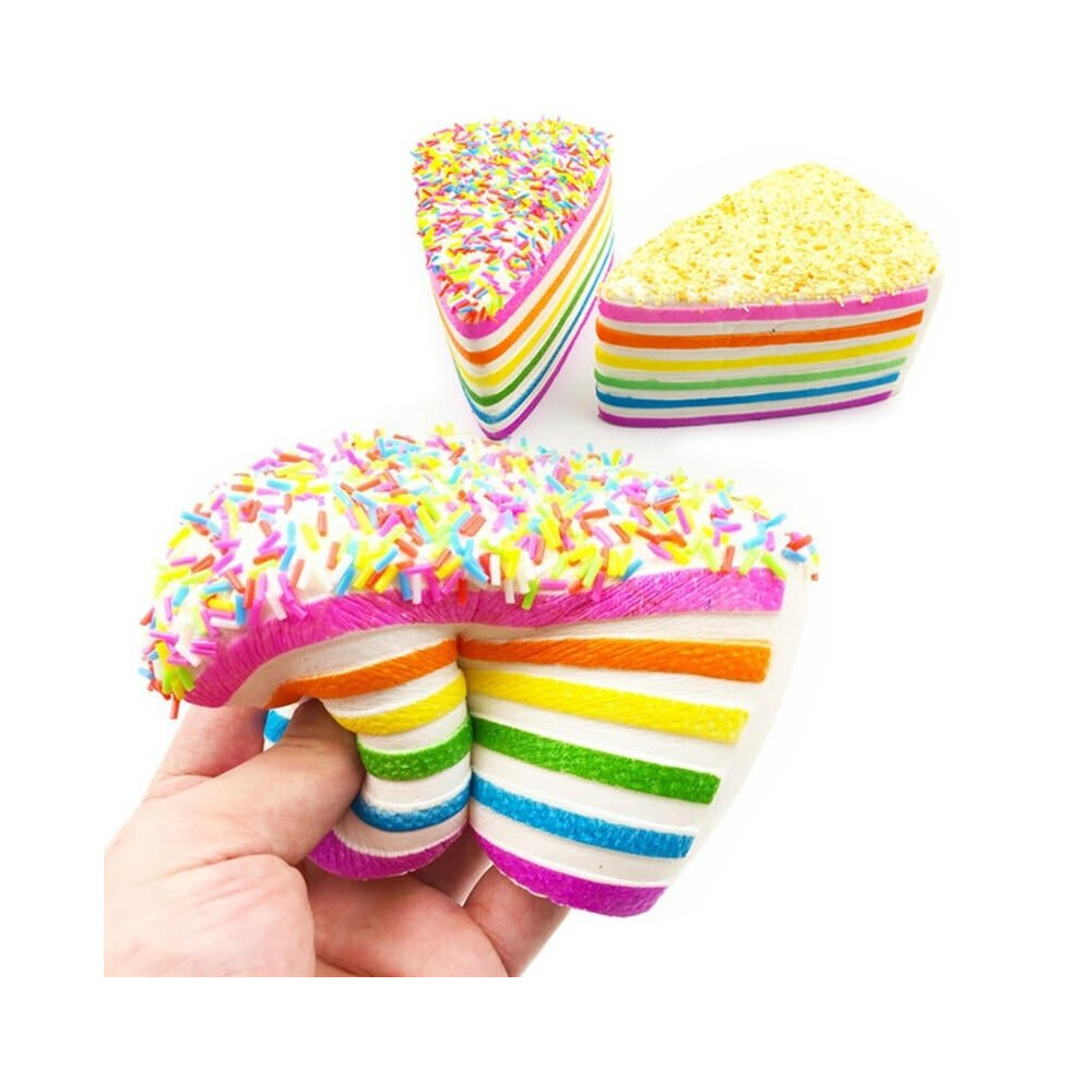 14x9x8cm Squishy Rainbow Cake Simulation Super Slow Rising Fun Gift Toy Decoration