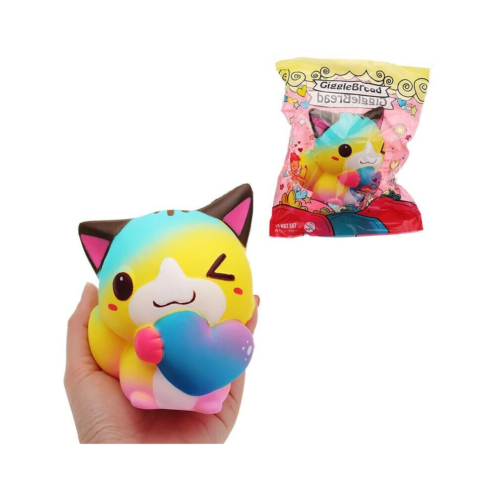 Cat Squishy 12*9.5*7.5cm Slow Rising With Packaging Valentine's Day Gift Soft Toy