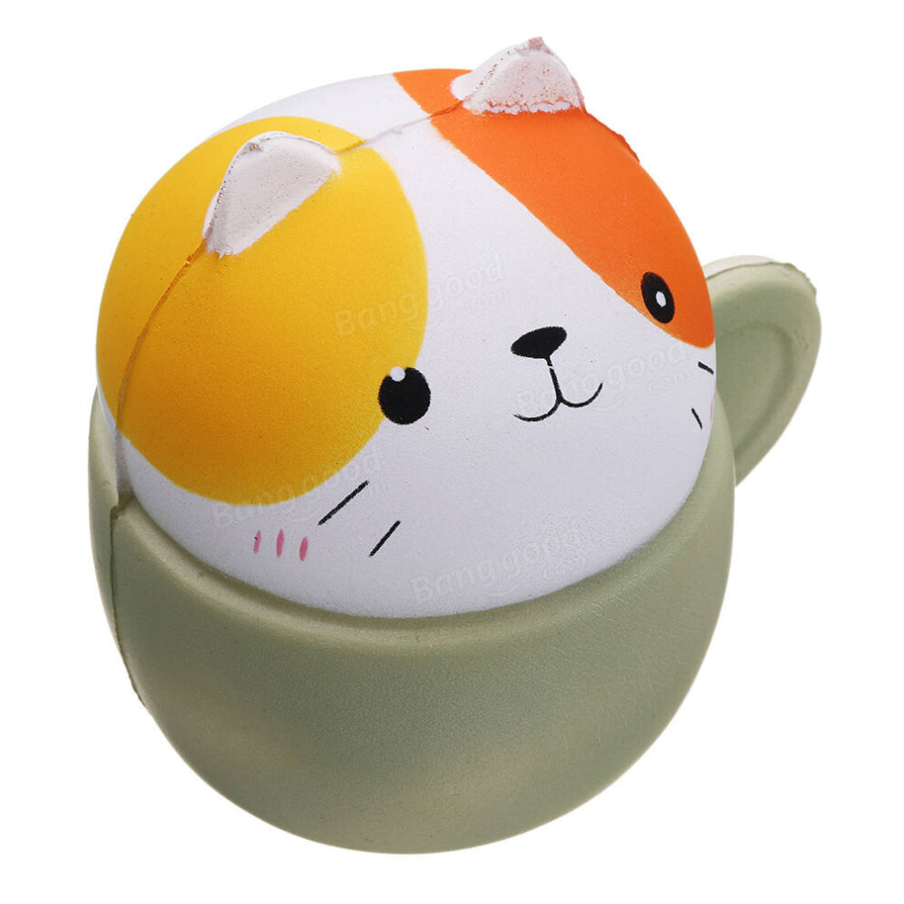 () Squishy Cup Cat Kitten Pet Animal 10.5*9.6*8CM Soft Slow Rising With Packaging Collection Gift Toy