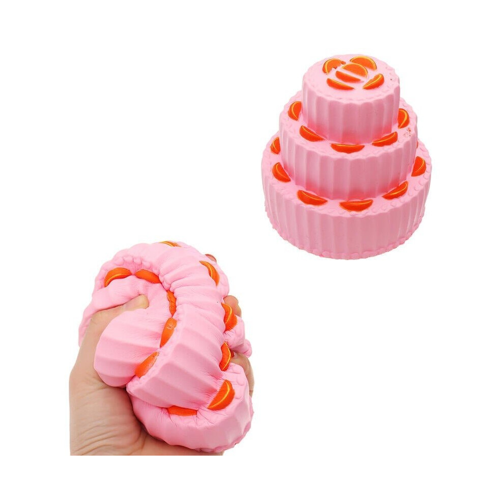 Three Layer Orange Cake Squishy 11cm Slow Rising Anti Stress Collection Gift Soft Toy