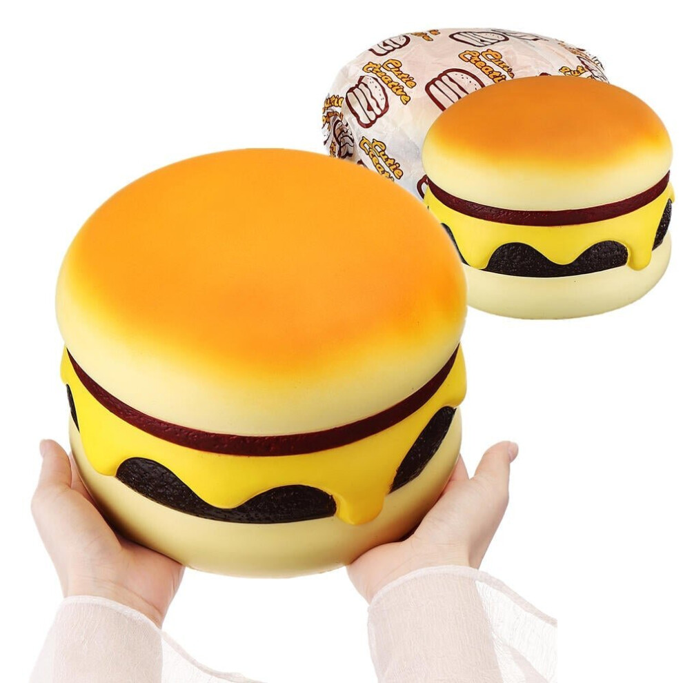 Squishy Cheese Beef Burger Humongous Giant Hamburger 22CM Bread Jumbo Gift Soft Toys